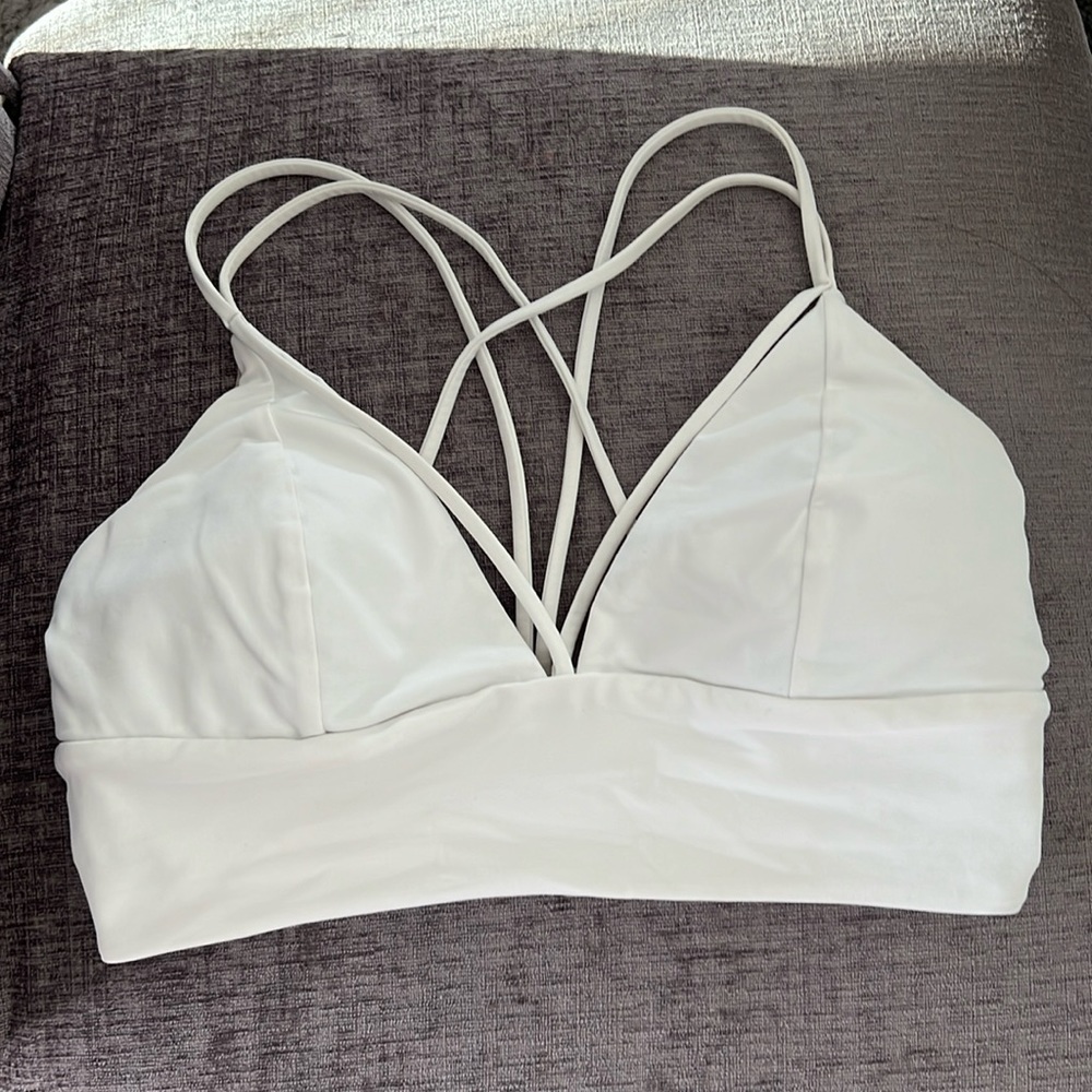 Lululemon white strappy sports bra size 8